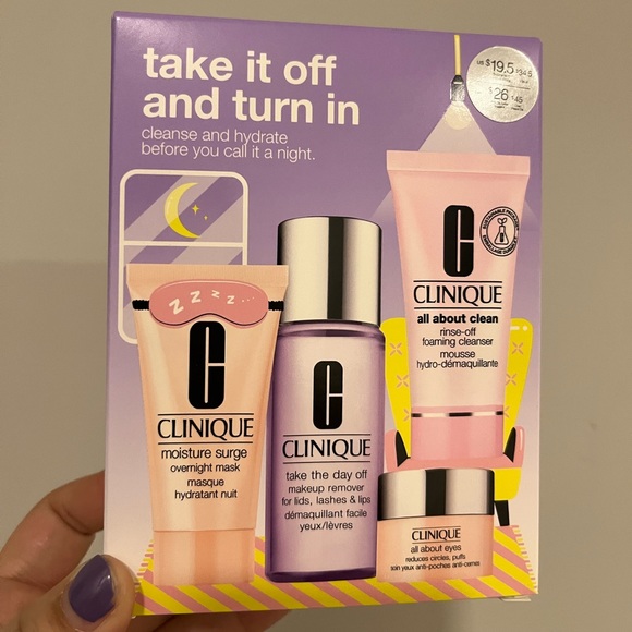 Clinique skincare 4 pc set New in box!makeup remover/cleanser/eye cream/mask GWP - Picture 4 of 7